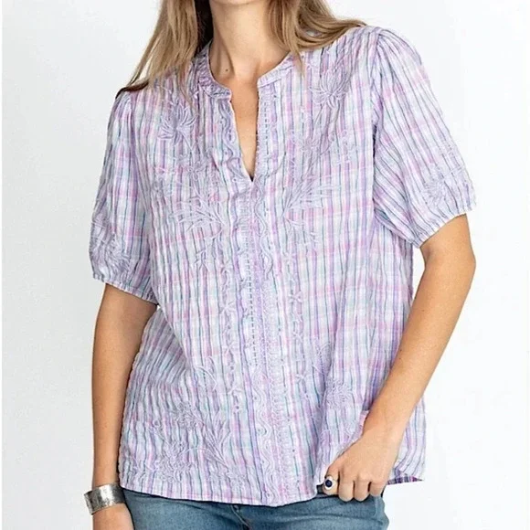 Johnny Was Puff Sleeve Blouse - Picture 2 of 13